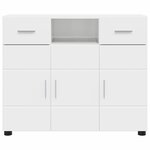 vidaXL Cabinet en Bois avec tiroir Blanc brillant 88 5 x 30 5 x 73 cm