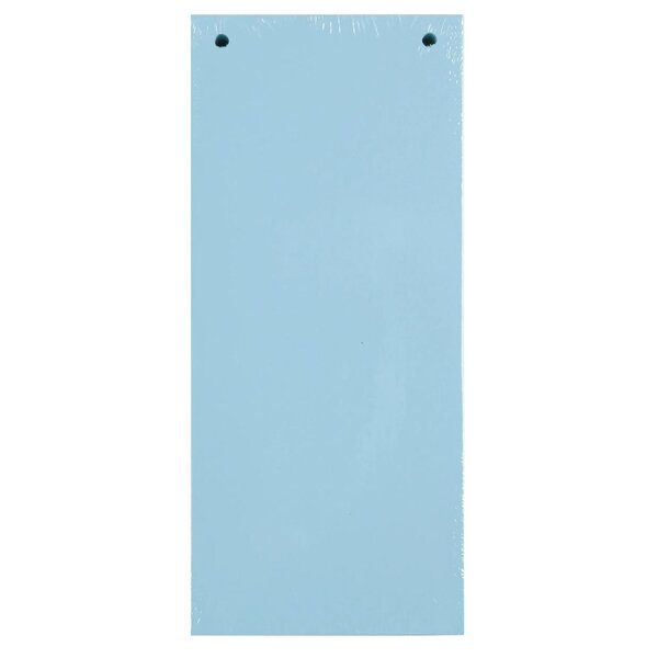 Paquet 100 Fiches Intercalaires Horizontales Unies Perforées - 105x240mm - Bleu Clair - Exacompta