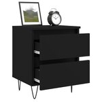 vidaXL Tables de chevet 2 Pièces noir 40x35x50 cm bois d’ingénierie