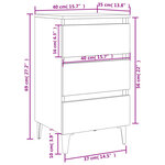 vidaXL Table de chevet avec pieds en métal Chêne fumé 40x35x69 cm