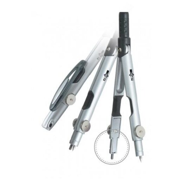 Compas pour Mine 2mm bi-matière corps métal vis de réglage et sécurité JPC