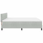 Lit à ressort vidaXL avec matelas Gris clair 200x200 cm Velours