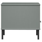 vidaXL Table de chevet avec pieds en métal Gris Bois pin massif OSLO