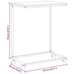 vidaXL Table d'appoint avec roues Blanc 55x35x70 cm Bois d'ingénierie