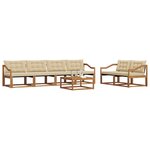 vidaXL Ensemble de canapés d'extérieur 7 Pièces Naturel et Beige