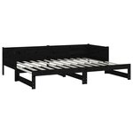 vidaXL Lit coulissant Noir Bois de pin solide 2x(80x200) cm