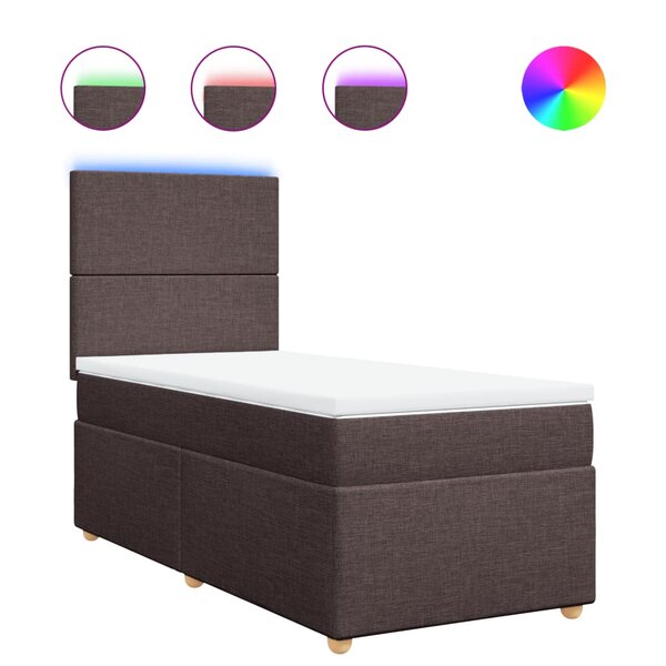 vidaXL Sommier à lattes de lit avec matelas Marron foncé 100x200 cm