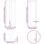 vidaXL Pieds de table de bar en T  2 pièces  noir  40 x 35 x (110-111) cm  acier