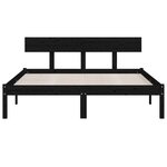 vidaXL Cadre de lit sans matelas noir bois massif 160x200 cm