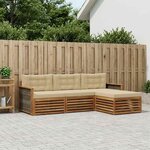 vidaXL Ensemble de canapés d'extérieur avec coussin Naturel et Beige