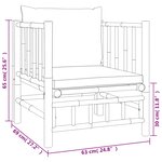 vidaXL Canapé de jardin avec coussins gris foncé bambou
