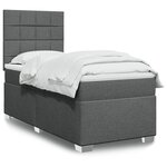 vidaXL Sommier à lattes de lit avec matelas Gris foncé 80x200 cm Tissu
