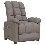 vidaXL Fauteuil de massage Taupe Tissu