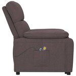 vidaXL Fauteuil électrique de massage Marron foncé Tissu