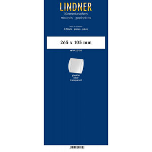 Bandes double soudure 265 x 105 mm pour blocs carnets de timbres. Fond - Transparent