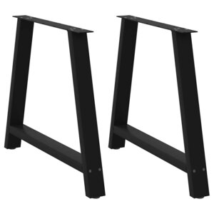 vidaXL Pieds de table à manger en forme de A 2 pièces noir 100 x (72-73) cm acier