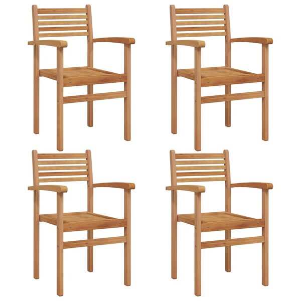 vidaXL Chaise 4 pc Marron Bois de teck massif
