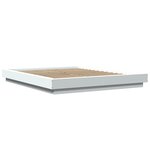 vidaXL Cadre de lit avec lumières LED blanc 160x200 cm bois ingénierie