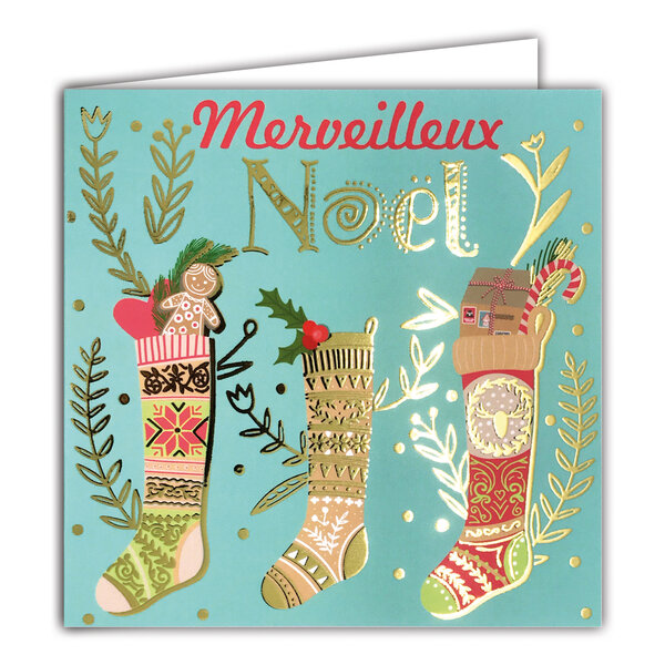 Carte Joyeux Noël avec Enveloppe Blanche 15x15cm