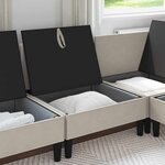 vidaXL Canapé central avec rangement Avoine Velours