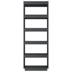 vidaXL Bibliothèque/Séparateur de pièce Gris 60x35x167 cm Pin massif