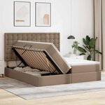 vidaXL Lit avec rangement et LED Cappuccino 200 x 200 cm Simili cuir