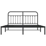 vidaXL Cadre de lit métal avec tête de lit noir 183x213 cm