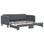 vidaXL Lit de jour avec gigogne sans matelas gris foncé 90x190 cm