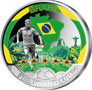 Monnaie BRASIL FIFA World Cup Champions Metal 50 Cents Solomon Islands 2026 (PRÉCOMMANDE)