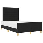 vidaXL Cadre de lit avec tête de lit Noir 120 x 200 cm tissu