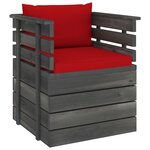 vidaXL Salon palette de jardin 8 Pièces avec coussins Bois de pin massif