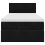 VidaXL Cadre de lit ottoman avec matelas noir 100x200cm velours