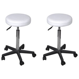 vidaXL Tabourets de bureau lot de 2 Blanc 35 5x84 cm Similicuir