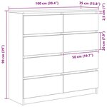 vidaXL Buffet vieux bois 100x35x99 cm bois d'ingénierie