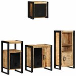 vidaXL Ensemble de mobilier de salle de bain avec étagère 4 Pièces