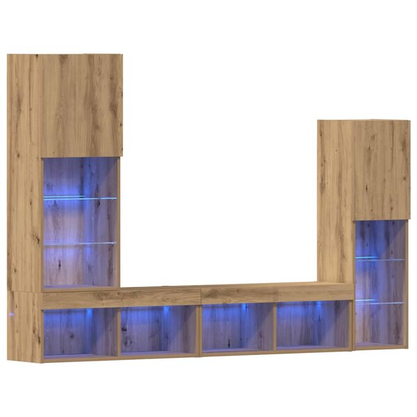 vidaXL Meuble TV 4 Pièces chêne artisanal 40.5 x 30 x 102 cm