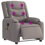 vidaXL Fauteuil de massage inclinable électrique Taupe Tissu