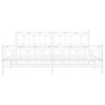 vidaXL Cadre de lit métal sans matelas et pied de lit blanc 193x203 cm