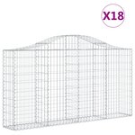 vidaXL Paniers à gabions arqués 18 Pièces 200x30x100/120 cm Fer galvanisé