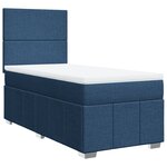 vidaXL Sommier à lattes de lit avec matelas Bleu 100x200 cm Tissu