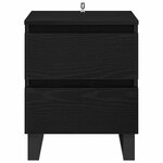 vidaXL Cabinet de chevet avec tiroir 2 Pièces Chêne noir 40 x 35 x 50 cm