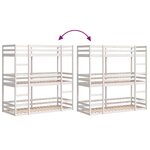 vidaXL Lit superposé triple sans matelas 90x190 cm bois de pin massif