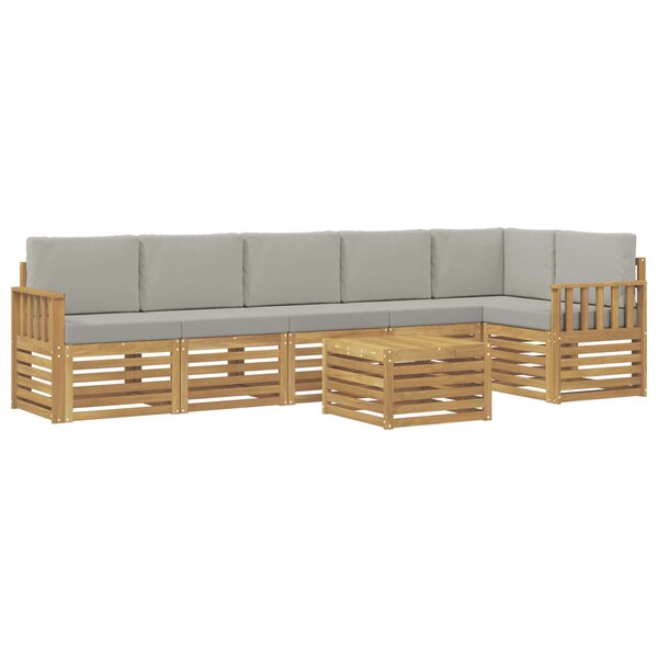vidaXL Ensemble de canapés d'extérieur 7 Pièces Blanc et gris clair