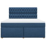 vidaXL Sommier à lattes de lit avec matelas Bleu 180x200 cm Tissu