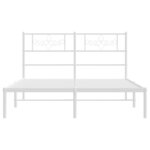 vidaXL Cadre de lit métal sans matelas et tête de lit blanc 120x200 cm