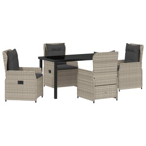 vidaXL Ensemble de salle à manger pour jardin 5 Pièces Gris clair
