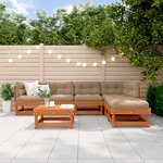 vidaXL Ensemble de salon de jardin 7 Pièces Brun cire Bois de pin massif