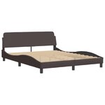 vidaXL Cadre de lit avec lumières LED marron foncé 160x200 cm tissu