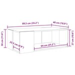 vidaXL Table basse sonoma gris 89 5x48x30 cm bois d'ingénierie