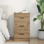 vidaXL Cabinet de chevet avec tiroir chêne artisanal 38 x 38 x 66 cm